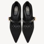 Cosy Island EternalPace Removable Strap Pointed Toe Heeled Pumps Black Elegant 9 Photo 2