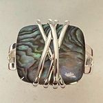 Silver Sparkle Allure Green Abalone Ring Size 9 Photo 0