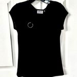 Chico's Chico’s black short sleeved shirt with Metal ring Photo 0