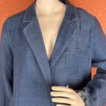 Soft Surroundings  Jacket Chambray Blazer Snap Fringe Hem & Sleeve Size L. B38 Photo 3
