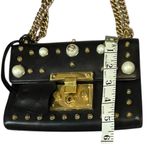 Gucci Black Leather Faux Pearl Padlock Shoulder Bag Photo 5