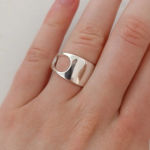 Boutique NEW Polished 18k White Gold Geometric‎ Ring Photo 8