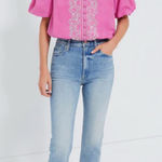 MOTHER Fish Out Of Water High Waisted Rider Ankle Fray 29 Blue Photo 0