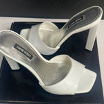 Nine West White Heeled Mules Elegant Slip-On Design Photo 0
