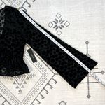 Lulus  You Got This Black Velvet Polka Dot Tie Front Crop Top Small Photo 9