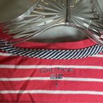 Nautica  Pink-coral/White Striped V Neck Short Sleeve Tee S Photo 1