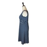 Eddie Bauer  Blue And White Striped Sleeveless V Neck Fit And Flare Dress Size S‎ Photo 5
