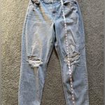 American Eagle Curvy Mom Jeans Womens Size 18 Long Stretch Distressed High Rise Photo 2