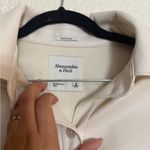 Abercrombie & Fitch Faux Leather jacket cream color size Small oversized fit Photo 5