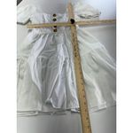 Waverly‎ Grey Dress Womens X Small White Shorty Button Back Mini Puff Sleeve Size XS Photo 7