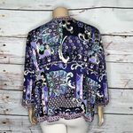 Joan Rivers Size 3X Purple Paisley Print Open Front Moroccan Flair Blazer Jacket Photo 2