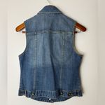 Boston Proper  Blue sleeveless button up denim trucker vest. S Photo 5