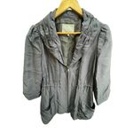 Classiques Entier Women's 3/4 Ruche Sleeve Blue Grey Tencel Lyocell Zip Jacket Photo 1