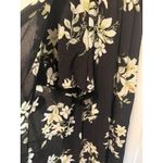 Socialite Floral Print Romper Maxi Dress Plunge V-Neck Black White L Photo 2
