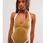 Free People NEW HAH Shroom Pull It Thru Soft Halter Boho Summer Bodysuit XS Photo 0