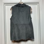 Hallhuber Gray Faux Fur Shearling Vest Short Sleeve Tiered Outerwear Size Med Photo 10