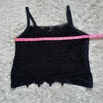 Vintage 90s Black Lace Cropped Tank Top Whimsygoth Festival Boho Photo 3
