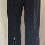 Cache $118 UN-ZIP 19" BACK LEG Split Pant Navy Blue Stretch 2" Self Belt Sz 4 Photo 4