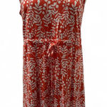 Natural Reflections White and Orange Sleeveless Sundress Photo 0