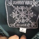 Johnny Was  Jade green velvet patterned maxi dress size small Photo 3