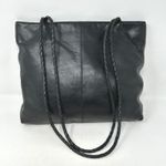 Unbranded Woven Strap Leather‎ Shoulder Tote Bag Black Photo 0