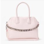 JustFab Pastel Pink Rosewater Faux Leather Silver Chain Handle Satchel Purse Photo 0