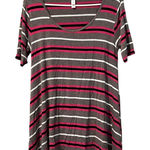 LuLaRoe T Shirt Size XS Stripe Tunic Top Hi-Low Loungewear Preppy Comfy Stretch Photo 0