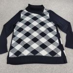 Talbots Tunic Sweater Womens Size XL Black White Diamond Plaid Cashmere Photo 6