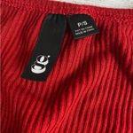 Garage Red Cropped Tie Front Lace Tank Top Photo 4