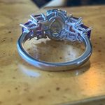 Teal Color Changing Fluorite Amethyst Art Deco Ring Size 8 Silver Photo 5