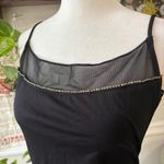 Ruby Rox Vtg Y2K Size M Black Maxi Whimsygoth Mesh Sheer Rhinestones Slit Dress Photo 2