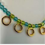 Givenchy blue and gold tone gripoix glass beaded necklace Photo 5