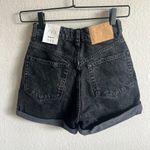 ZARA NWT Black Mom Fit High Rise Bermuda Denim Jean Shorts Womens 0 Photo 3