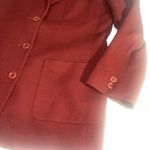 Façonnable Women’s Faconnable 100% Wool Maroon Coat Sz M Medium W Flaws Photo 3