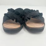 Vionic Womens Azalea Suede Ruffle Criss Cross Slide Sandals Size 8.5 Black Photo 3