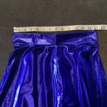 Women’s Shiny Blue Metallic Looking Flared Mini Skirt Size S Photo 6
