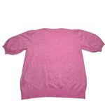 VERO MODA  Bubble Short Sleeve Sweater Shirt Pink V Neck Stretch Photo 3