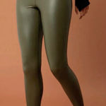 Brand New Offline by Aerie Real Lux Women's Small Faux Leather Green Leggings Photo 0