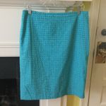 Talbots Star Eyelet Pencil Skirt Turquoise - Sz 8 Photo 1