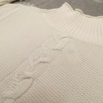 Gap  Ivory Long Sleeve Cable Knit Mock Neck Sweater Women's Large NWT Classic Photo 1