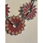 Christopher Banks Silver Tone Necklace Pink Enamel Flowers Paperclip Chain 22" Photo 1