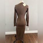Dress Forum NWT Sweater Wrap Dress Size Small in Brown Tortoise Buckle Photo 3