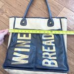 Rebecca Minkoff ✨Collectible Rare✨ Bread Wine Market Tote Bag Navy Leather Canvas Photo 14