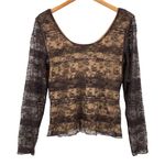 Worth Black Stretch Lace Long Sleeve Top with Sequin Trim – Size M Size M Photo 1