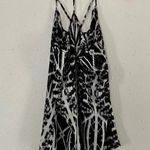 EXPRESS 🦋  Black White Tank Top Spaghetti Strap Halter Flowy Blouse Photo 5