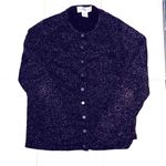 Bloomingdale’s black and gold wool blend knit cardigan sweater. Size Small. Photo 0