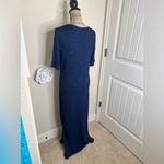 Lou & grey NTM:  Heathered Navy Blue Short Sleeve Maxi Dress with Slits Size M Photo 14
