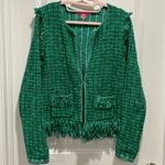 Lilly Pulitzer Simora Blazer Cardigan Green Tweed Jacket Size Large Photo 5