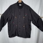 VTG Retro Golf Graphic‎ Windbreaker Jacket All Over Print Embroidered READ SIZE Black Size XL Photo 1