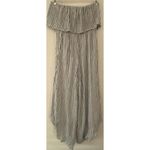 Japna  Blue White Striped Tube Top Strapless Capri Pantsuit Women's Sz XS​ Photo 6